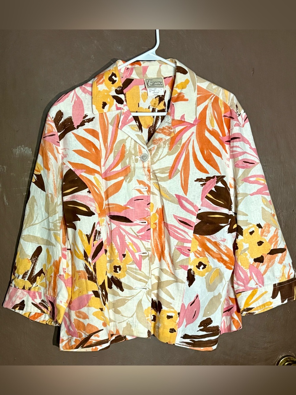Vintage 1990s Company Collection tropical floral print single breasted blazer